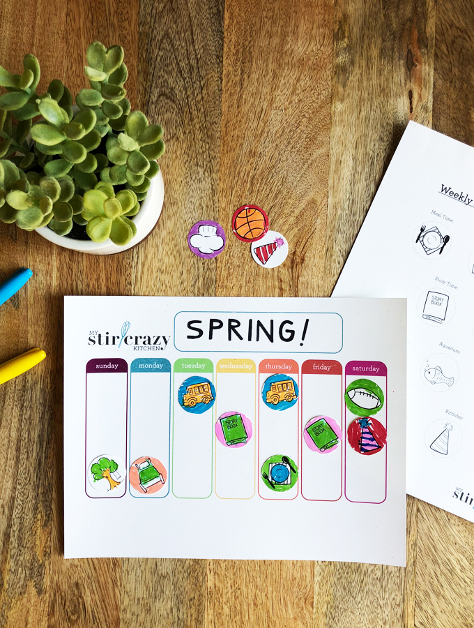 Spring Calendar Icons For The DIY Kid Calendar