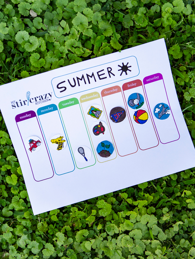 Summer Calendar Icons for the DIY Kid Calendar