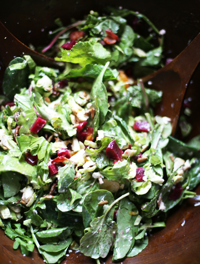 Beet & Brussels Sprout Salad with Goat Cheese