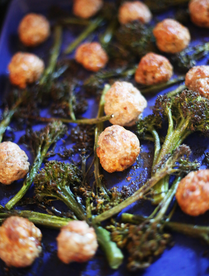 Quick & Easy Sheet Pan Meatballs & Broccolini
